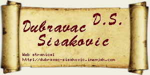 Dubravac Šišaković vizit kartica